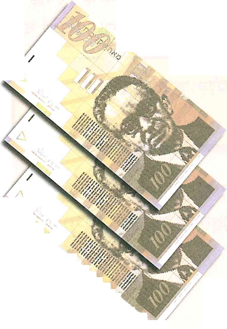 (בספר תמונה של מספר שטרות בערך של 100 שקל כל אחד)